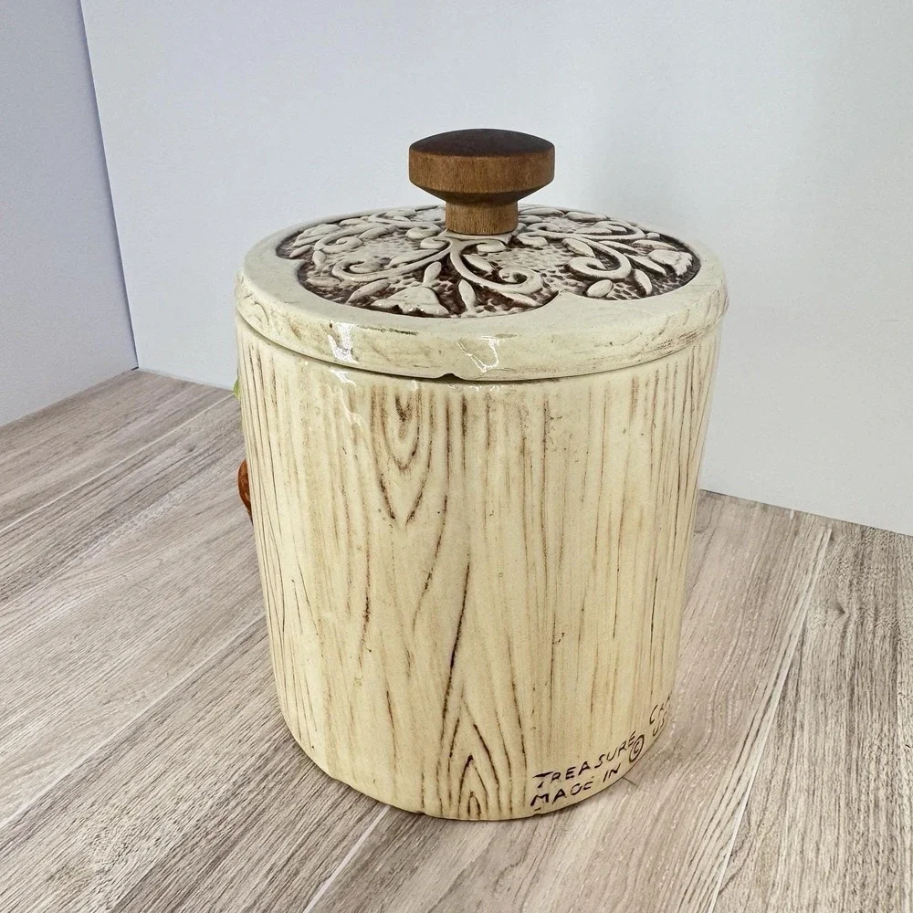 Treasure‎ Craft USA Tea Canister Ceramic Vintage Kitchen Storage Jar w Lid